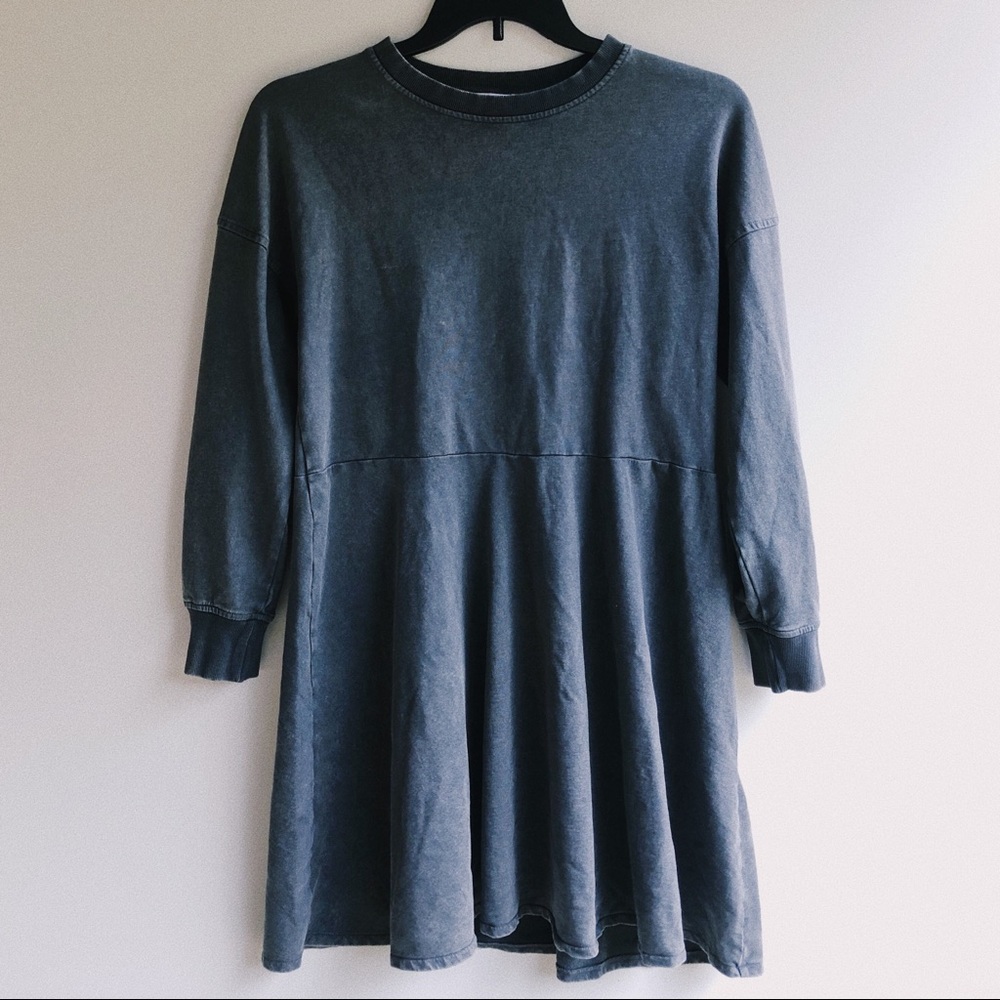 Zara Grey wash 80's style sweater dress
